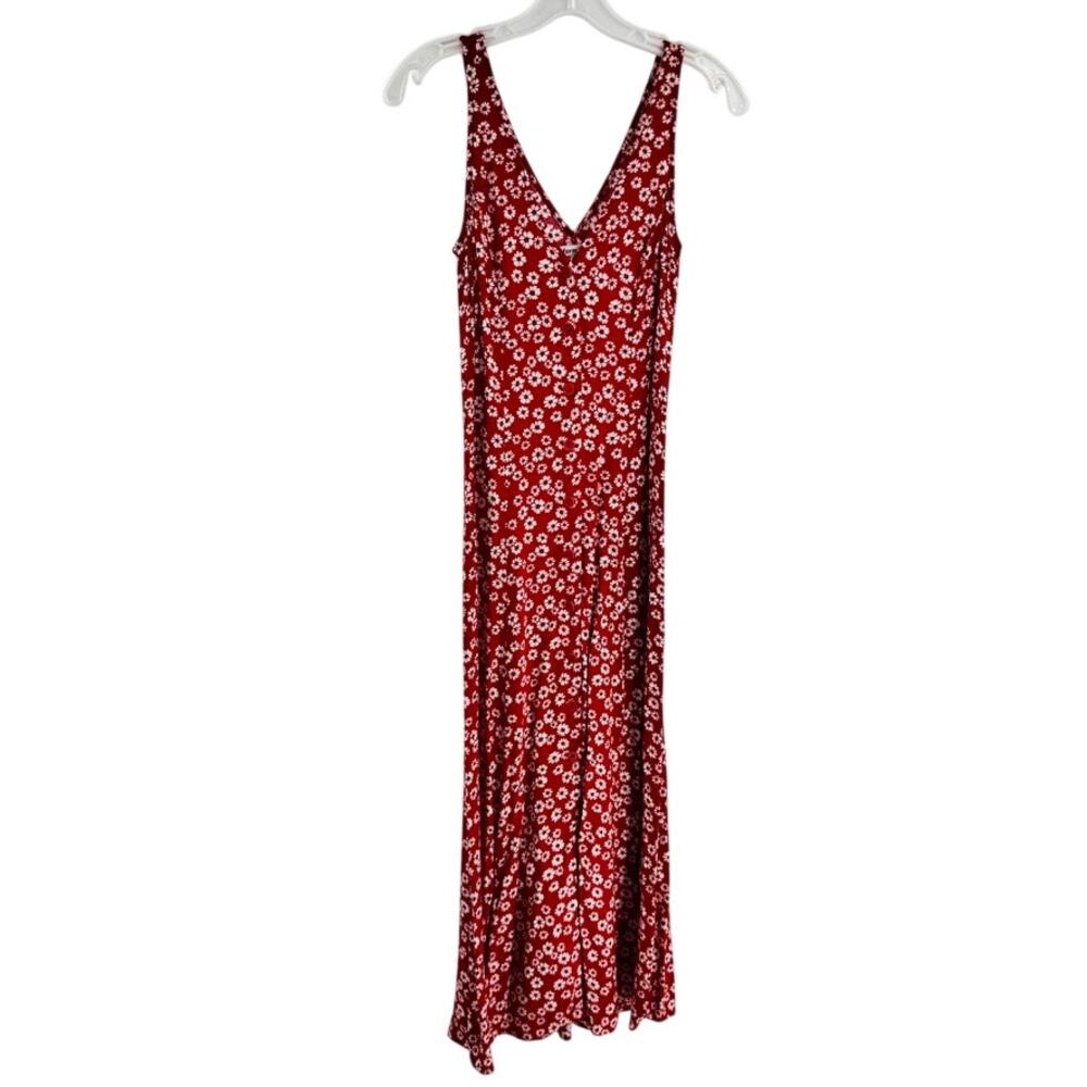 Reformation Red Floral Luke Dress Midi Maxi Sz 0